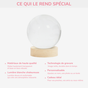 Lampe Souvenir Personnalisée en Cristal – “Je suis toujours avec toi”