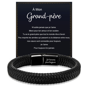 Bracelet en Cuir Personnalisé pour Homme – Cadeaux pour la fête des pères, un anniversaire ou une remise de diplôme