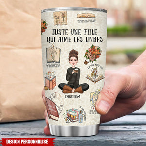 Gobelet Isotherme Personnalisé – Juste une Fille qui Aime les Livres