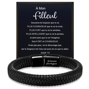 Bracelet en Cuir Personnalisé pour Homme – Cadeaux pour la fête des pères, un anniversaire ou une remise de diplôme