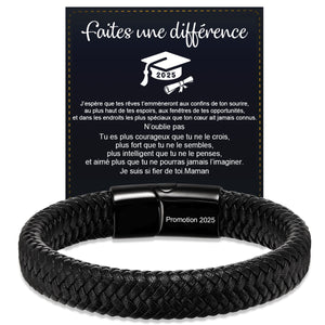Bracelet en Cuir Personnalisé pour Homme – Cadeaux pour la fête des pères, un anniversaire ou une remise de diplôme
