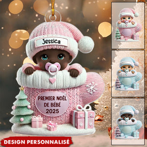 Décoration de Noël Personnalisée Ornement Acrylique - Premier Noël de Bébé
