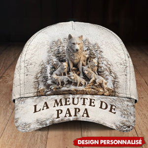 Casquette Personnalisée "La Meute de Papa" – Design Loup Unique