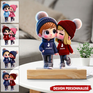 Lampe LED Personnalisée Couple Chibi – Cadeau d’Amour Unique et Lumineux