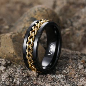 Bague Tournante Chaîne Homme – Acier Inoxydable Élégant et Moderne