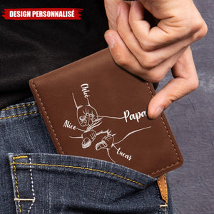 Portefeuille Personnalisé – Lien Éternel entre Papa et Ses Enfants