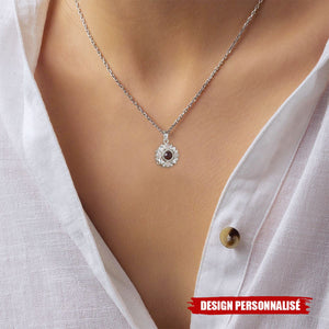 Collier tournesol Projecteur Personnalisé avec Photo Cachée – Cadeau Symbolique et Intemporel