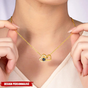 Collier Double Cœur avec Projection Photo – Cadeau Personnalisé Émotionnel