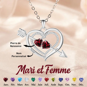 Collier d’Amour avec Pierres de Naissance – Cadeau Unique pour Elle ou Lui