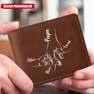 Portefeuille Personnalisé – Lien Éternel entre Papa et Ses Enfants