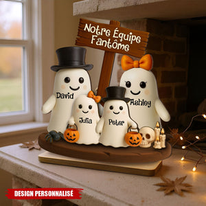 Plaque en Bois Personnalisée – Notre Équipe Fantôme