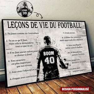 Affiche Personnalisée Leçons de Vie du Football – Cadeau pour les Passionnés de Football