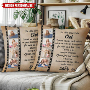 Coussin Personnalisé avec Message du Ciel – Cadeau Réconfortant pour les Êtres Chers