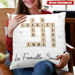 Coussin Personnalisé Famille – Cadeau de Noël pour les Membres de la Famille