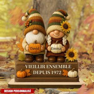 Plaque en Bois Personnalisée – Vieillir Ensemble,cadeau Unique pour Couple & Anniversaire