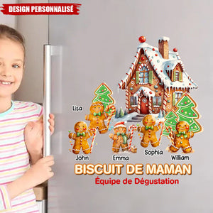 Autocollant Personnalisé de Noël – Biscuit de Noël en Famille