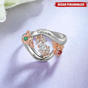 Bague Personnalisée en Forme de Rose – Cadeau Unique pour Elle