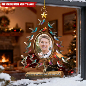 Décoration Commémorative Personnalisée – Arbre à Colibris avec Photo et Année
