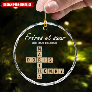 Décoration de Noël Personnalisée – Frères et Sœurs Liés Pour Toujours