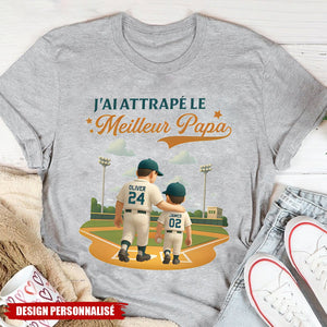 T-shirt personnalisé Fête des Pères – J’ai attrapé le meilleur papa