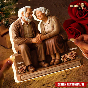Boîte lumineuse LED Personnalisée Couple – Symbole d’Amour Éternel