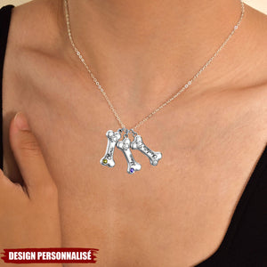 Collier Personnalisé en Forme d’Os - Cadeau Unique pour Amoureux des Animaux