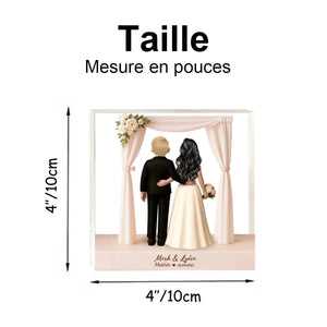 Plaque Acrylique Personnalisée – Mariage Romantique Sous l’Arche Florale