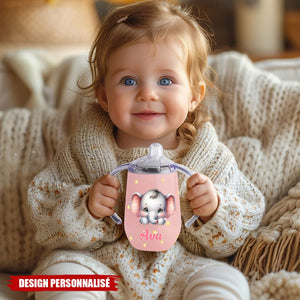 Tasse à Bec Isolée 300 ml Personnalisée avec Nom et Motif d'Animal Design