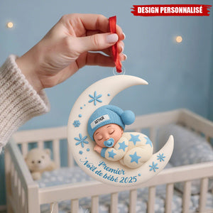 Ornement Personnalisé Premier Noël Bébé – Décoration Unique et Mémorable