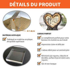 Plaque Acrylique Carrée Personnalisée - Cadeau Personnalisé pour Couple