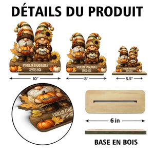 Plaque en Bois Personnalisée – Vieillir Ensemble avec un Couple de Nains