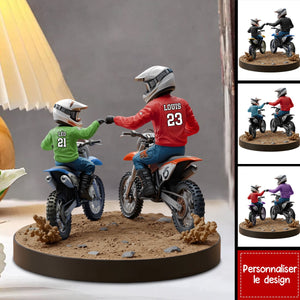 Plaque en acrylique personnalisée Père et Enfant en Moto – Cadeau Touchant pour la Fête des Pères