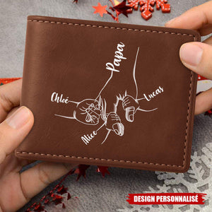 Portefeuille Personnalisé – Lien Éternel entre Papa et Ses Enfants