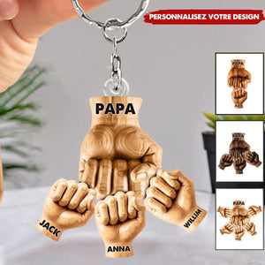 Meilleur Papa du Monde – Porte-clés Personnalisé en Forme Spéciale pour Papa
