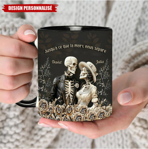 Tasse Personnalisée "Jusqu’à ce que la mort nous sépare" - Couple Squelettes Amoureux