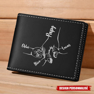 Portefeuille Personnalisé – Lien Éternel entre Papa et Ses Enfants