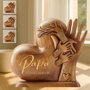 Papa, tu es la pièce qui nous unit – Plaque personnalisée en forme spéciale pour père