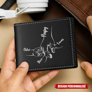 Portefeuille Personnalisé – Lien Éternel entre Papa et Ses Enfants
