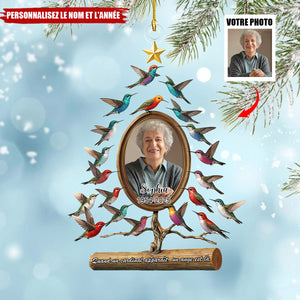 Décoration Commémorative Personnalisée – Arbre à Colibris avec Photo et Année