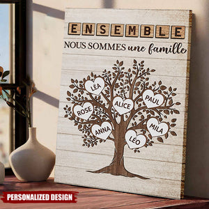 Affiche Personnalisée "Ensemble Nous Sommes Une Famille" – Design Unique en Bois