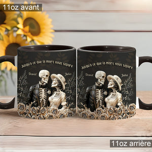 Tasse Personnalisée "Jusqu’à ce que la mort nous sépare" - Couple Squelettes Amoureux
