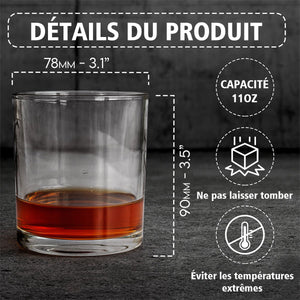 Verre à Whisky Personnalisé - Revolvers Dorés avec Personnalisation du Nom