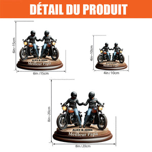 Plaque Acrylique Personnalisée Motard Père & Fils – Meilleur Papa