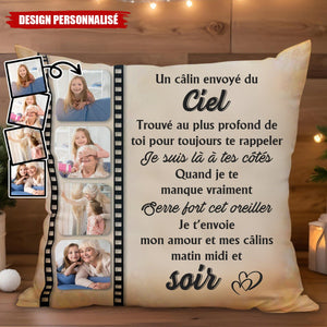 Coussin Personnalisé avec Message du Ciel – Cadeau Réconfortant pour les Êtres Chers