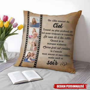 Coussin Personnalisé avec Message du Ciel – Cadeau Réconfortant pour les Êtres Chers