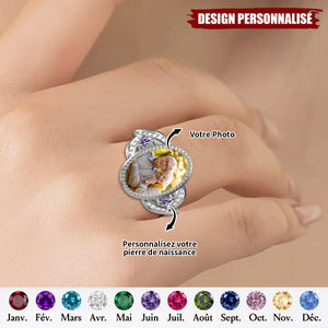 Bague Ovale Personnalisée avec Photo - Cadeau Romantique et Intemporel pour Couples