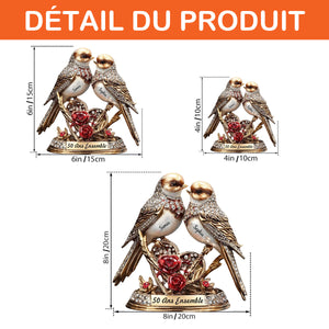 Plaque Acrylique Personnalisée – Oiseaux de l’Amour pour Anniversaire de Mariage