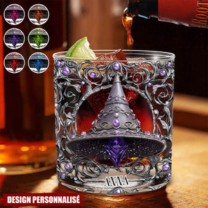 Verre à Whisky Personnalisé – Chapeau de Sorcière Magique