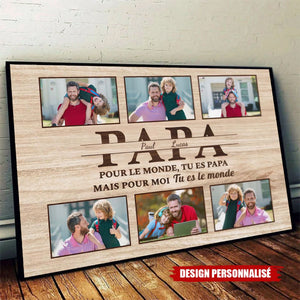 Affiche Photo Personnalisée pour Maman ou Papa – “Tu es le monde”