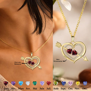 Collier d’Amour avec Pierres de Naissance – Cadeau Unique pour Elle ou Lui